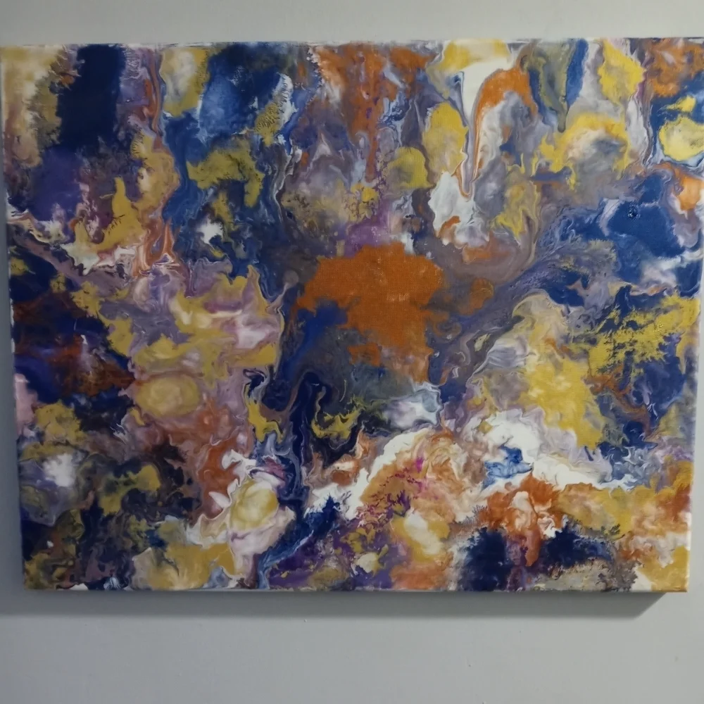 Acrylic abstract canvas painting